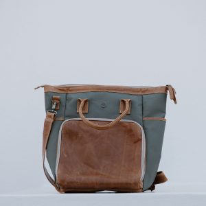 Liam Nappy Bag - Full Grain Leather x Canvas