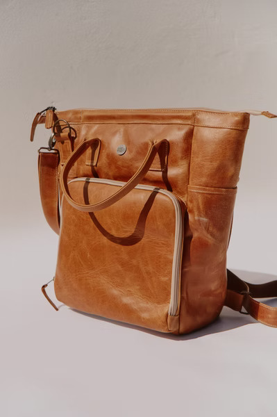 Liam Nappy Bag - Full-Grain Leather