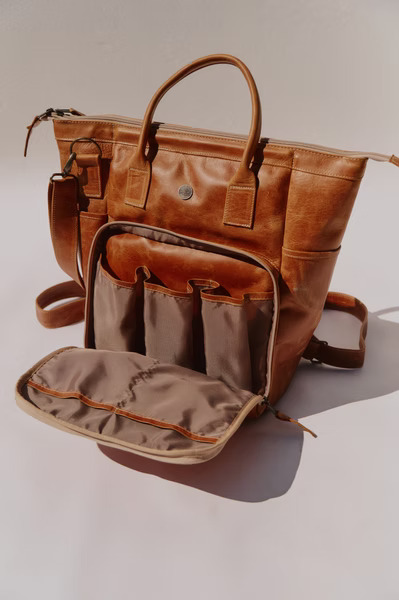Liam Nappy Bag - Full-Grain Leather 6